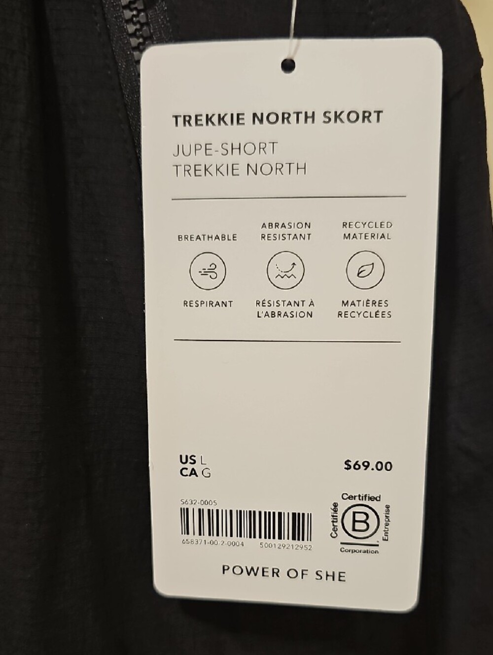 Athleta Trekkie North Skort; NWT; Size Large; Black - Picture 2 of 10